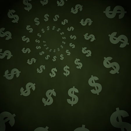 Smoky black  financial 70s 3d graphic with vintage Dollar label  on vintage backgroundの写真素材