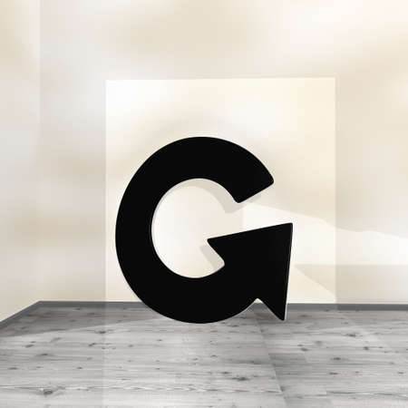 Black  cool circuit 3d graphic with posh repeat sign leaning on a wall