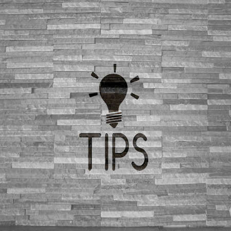 Pastel gray  stylish decoration 3d graphic with stylish tip symbol  on noble stone textureの写真素材