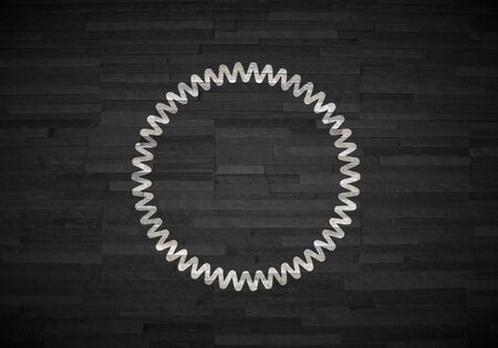 Pastel gray  creative decoration 3d graphic with stylish circle label  on noble stone textureの写真素材