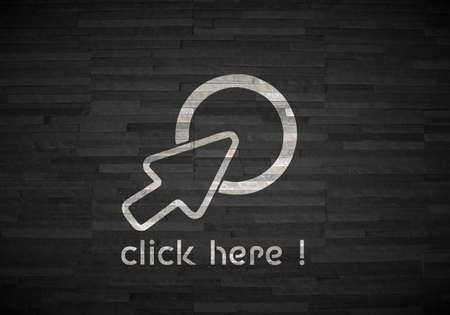 Pastel gray  stylish web link 3d graphic with creative click here sign  on noble stone textureの写真素材