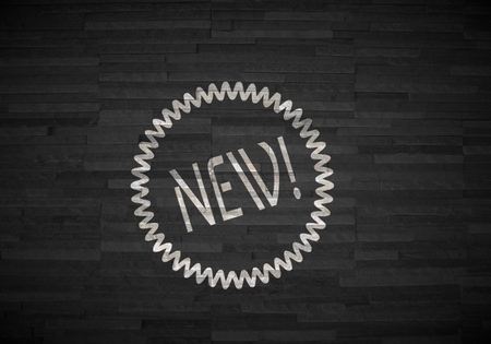 Pastel gray  stylish label 3d graphic with stylish new symbol  on noble stone textureの写真素材