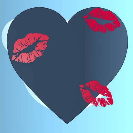 sweet kissed heart isolated on white backgroundの写真素材