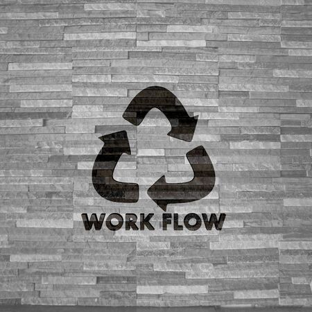 Pastel gray  creative procedure 3d graphic with working workflow label  on noble stone textureの写真素材