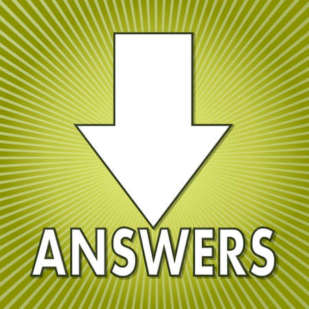 fresh green answers sign with abstract background の写真素材