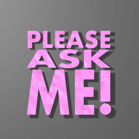 pink sign low poly of creative ask isolated on trendy grey background の写真素材