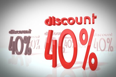  discount in a stylish 3d scene in retro style for trendy illustrations isolated on white backgroundの写真素材