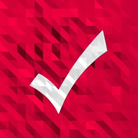 unusual different check illustration in low poly on crazy prink triangle background の写真素材