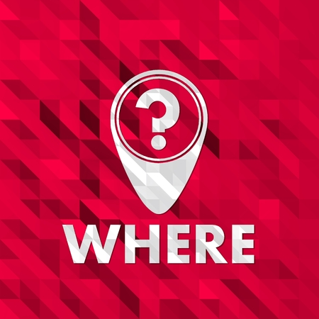 unusual creative where symbol in low poly on crazy prink triangle background の写真素材