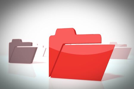 folder sign in a stylish 3d scene in retro style for design illustrations isolated on white backgroundの写真素材