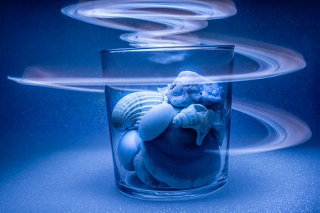 Blue moving lightの写真素材