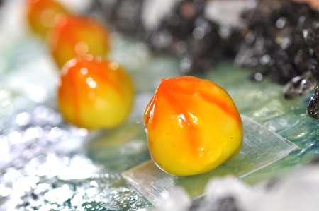 thai desserts, Look Choob (Green bean miniature fruits)の写真素材