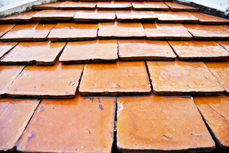 Depth of field in Ceramic roof tilesの写真素材
