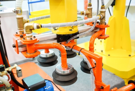 Closeup of robotic for move package in logistic warehouseの写真素材