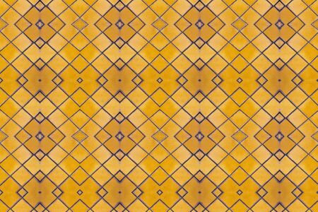 Yellow mosaic tiles floor