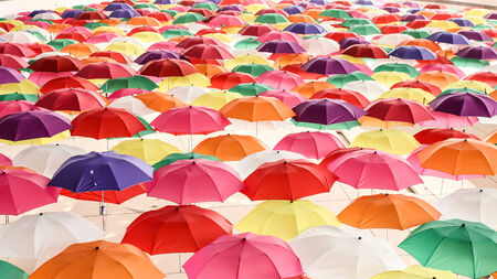 A Lots of Colorful Umbrellasの写真素材