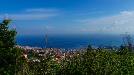 View over the ocean from Monte on Madeiraの写真素材