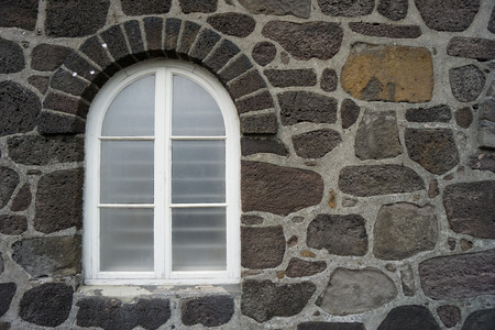 Iceland - Ancient window in Reykjavik cityの写真素材