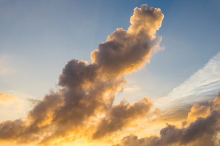 USA, Florida, Giant spectacular cloud formations at sunsetの写真素材