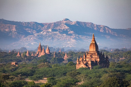A temple surrounded by nature to pray to buddha from sunrise to sunsetの写真素材