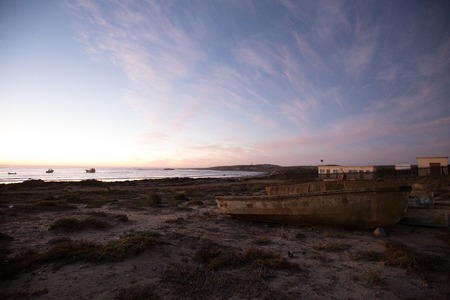 a landscape in africa by night close to sunset dawn sunriseの写真素材