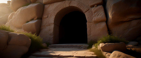 The entrance of the ancient city of Petra, Jordan. 3d rendering
