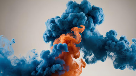 Colorful smoke isolated on a white background. 3d rendering.
