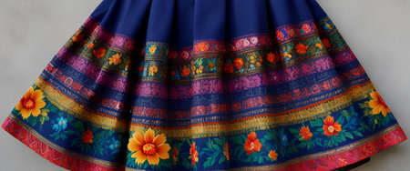 Thai silk skirt with floral pattern, thai silk skirt.