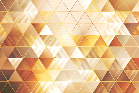 Abstract geometric background. Vector illustration. Gold, white, brown colors. Created with AI Generativeの写真素材