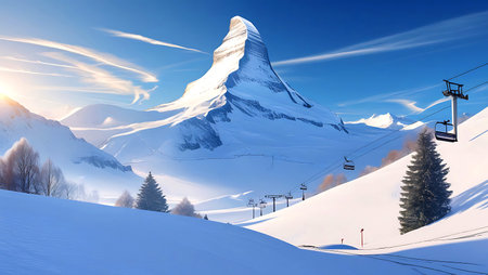Mount Matterhorn in Zermatt, Switzerland.の写真素材