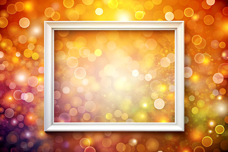 Blank photo frame on bokeh background. Vector illustration. Generative AIの写真素材