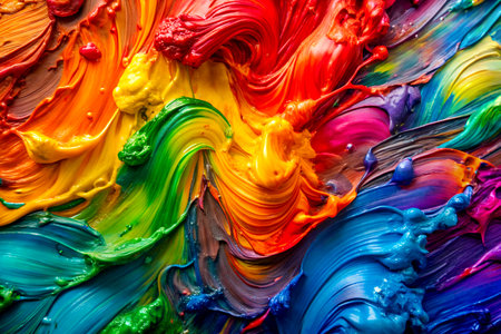 Vibrant Acrylic Paint Splash Explosion, Abstract Art Close-Up.