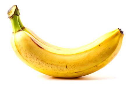 Fresh Ripe Banana Isolated on White Background with Clipping Path.の写真素材