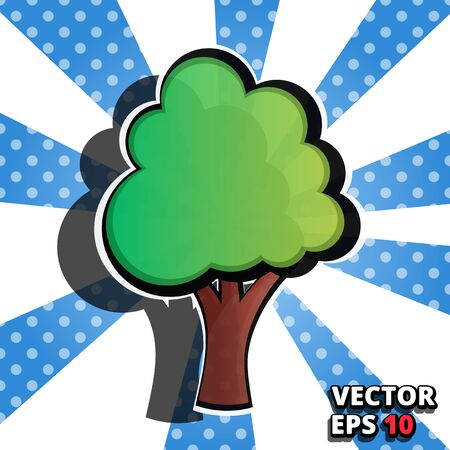 pop art treeのイラスト素材
