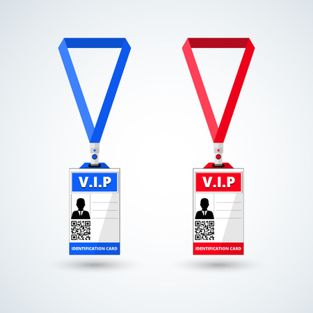id card vip with lanyard set. vector illustrationのイラスト素材