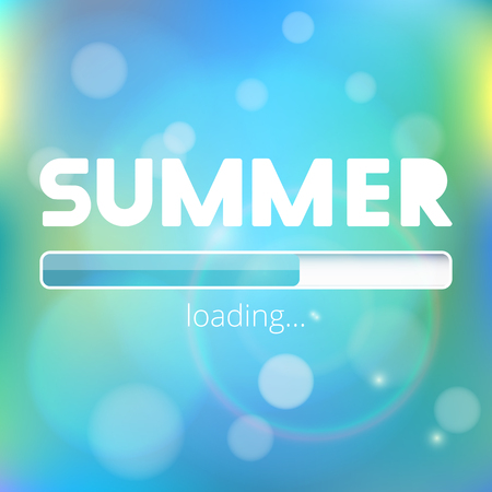 summer is coming loading bar with lens flares effects. vector illustrationのイラスト素材
