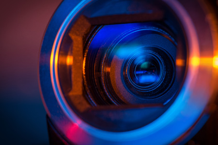 Video camera lens close-upの写真素材