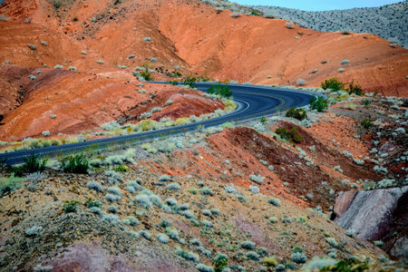 Winding road in Capitol Reef National Park, United States of Americaの写真素材