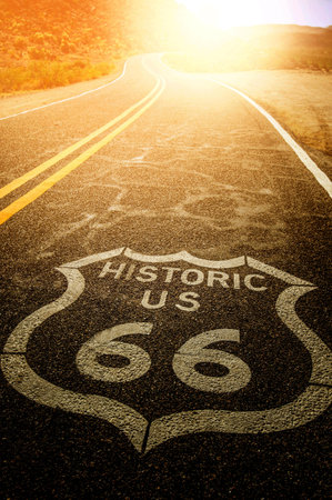 Asphalt road to the future with the words start your journey.の写真素材