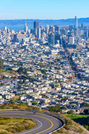 View of San Francisco from Twin Peaks.の写真素材