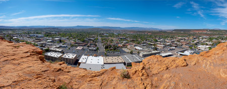 Panoramic view of the town of Sedona, Arizona.の写真素材