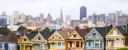 Panoramic view of San Francisco, California, United States.の写真素材