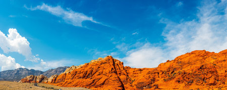 Panoramic view of the Valley of Fire State Park in Nevadaの写真素材