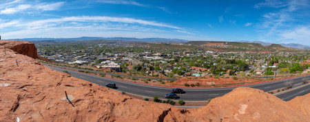 Panoramic view of the Valley of Fire State Park in Nevadaの写真素材