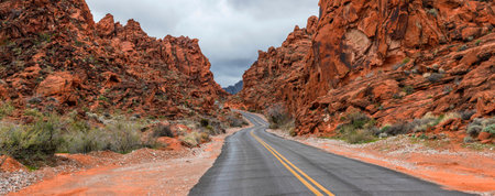 Road in Capitol Reef National Park in United States of America, USAの写真素材