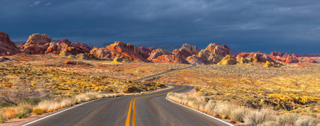 Road in Capitol Reef National Park in United States of America, USAの写真素材