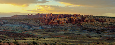 Sunset over Capitol Reef National Park in United States of America.の写真素材