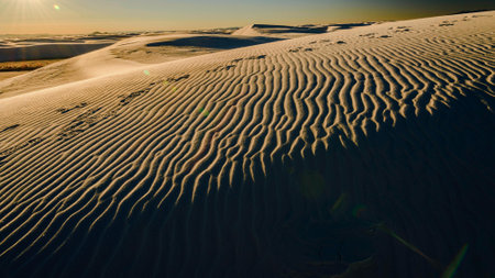 Sand dunes in the Sahara desert in Morocco, Africa, Africaの写真素材