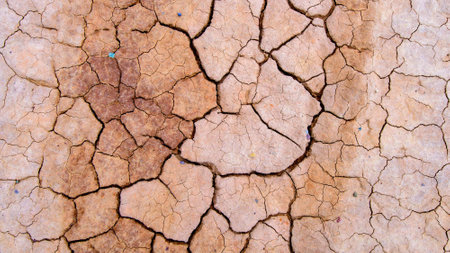 Dry cracked earth background. Global warming, climate change concept.の写真素材