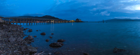 Panorama of the pier at sunset, Koh Samui, Thailandの写真素材